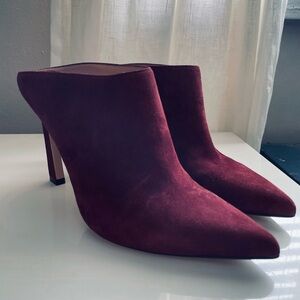 Burgundy Suede Stuart Weitzman heels
